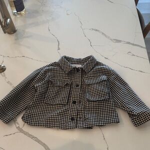 Zara Kids Black and White Gingham Jacket